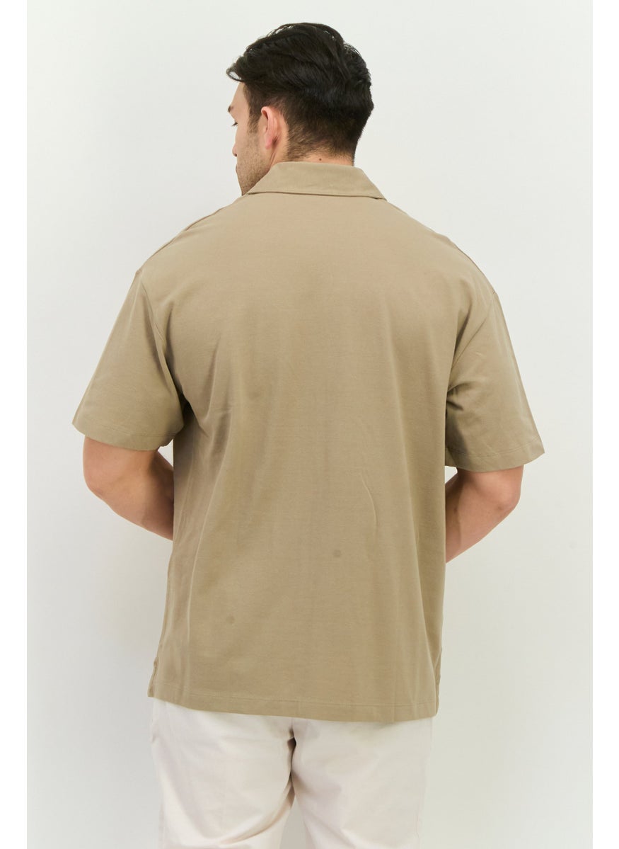 Jack Jones - Men Regular Fit Solid Short Sleeves Casual Shirt, Silver Sage - Image 1