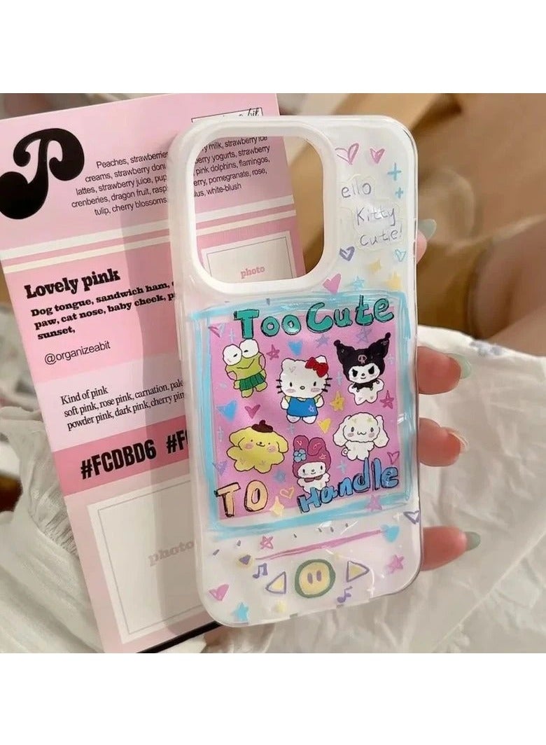 NIBEMINENT Cartoon Kitty Illustration Protective TPU Case Cover For iPhone 14 Plus, Sanrio Music Player