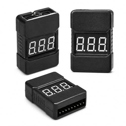 tesha RC LiPo Battery Checker 18S Adjustable Low Voltage Buzzer Alarm Tester with LED Indicator OverchargeOverdischarge Protection for Drone LiPoLiIonLiMn Batteries 3 Pack - Image 1