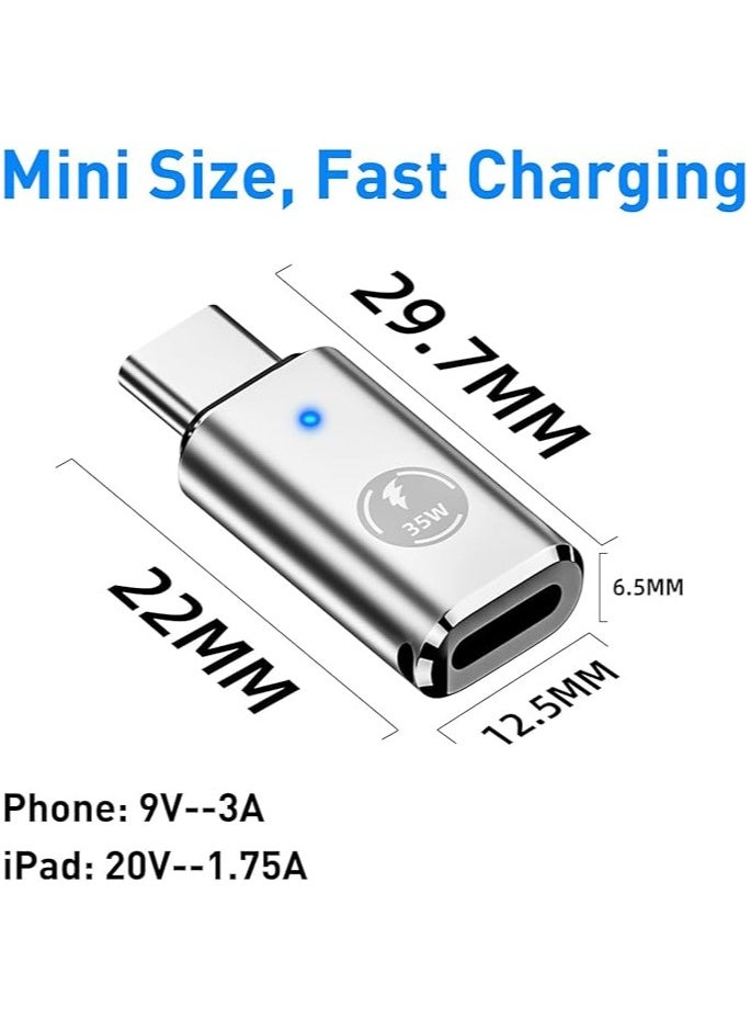erorex iPhone 15/15 Pro Max USB C to Lightning Adapter, 3Pack 35W Lightning Female to USB C Male Adaptor Fast Charging lightning to USBC Charger Converter for iPhone 15/15 Plus/15 Pro Max with Blue Light  - Image 2