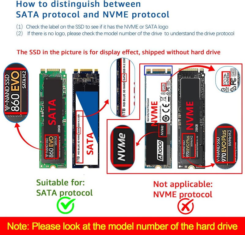 JIUWU M.2 NGFF to SATA III Adapter Card - B&M Key SSD Converter for 2.5" SATA 6Gbps Drives, Not Compatible with NVMe, Supports Windows XP/Vista & Legacy OS (Driver-Free Installation) - Image 3
