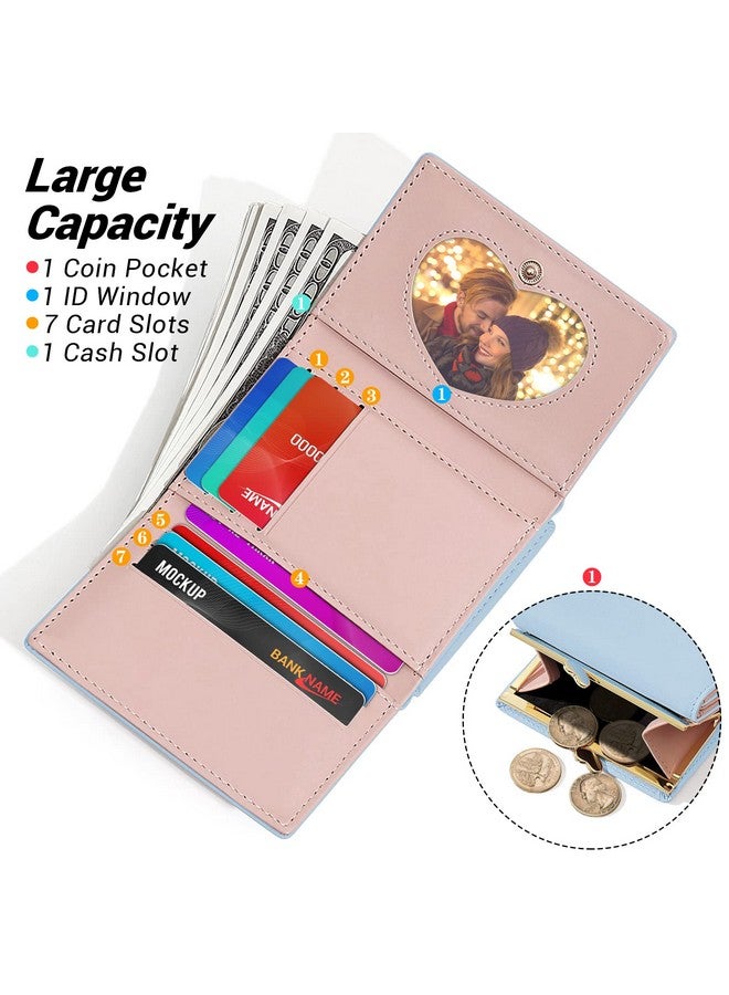 YINHEXI Wallet For Women Faux Leather Water Resistant Baby Blue Unisex  - Image 2