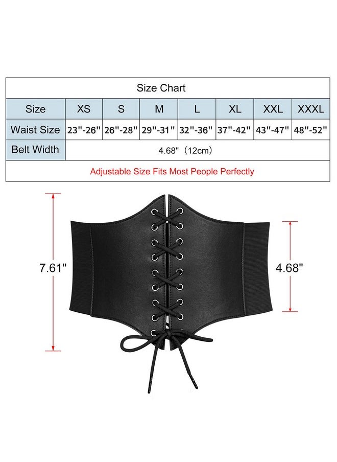 LEACOOLKEY - Lace-Up Cinch Belt, Women Corset Waist Belt, Tied Corset Elastic Belt, Obi Belt For Women For Dress, Halloween Accessories - Image 1