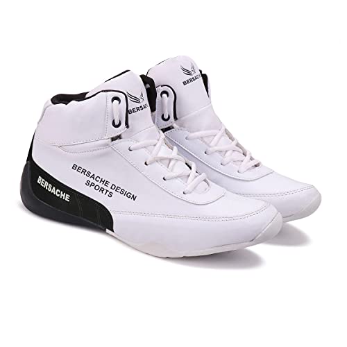 BERSACHE Premium Sports,Gym, Trending, Stylish Running Shoes For Men (White),8 UK - Image 1