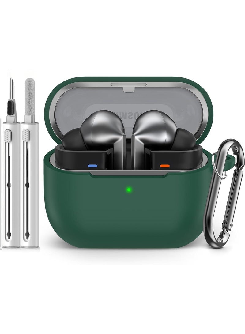 Samsung Galaxy Buds 3 / Buds 3 Pro Protective Case Cover with Cleaner Kit – Soft Silicone with Carabiner - Image 1