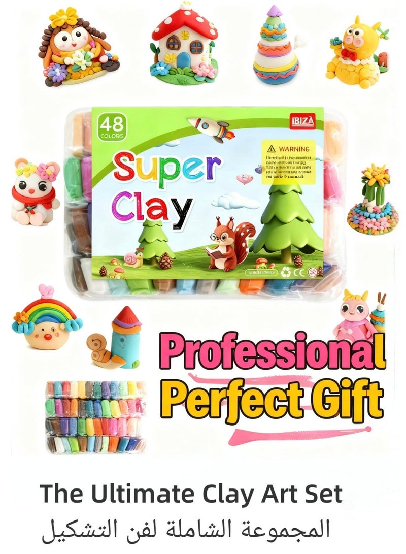 Ibiza 48 Colors Plasticine with 3 Sculpting Tools, Air Dry Clay, Modeling Clay Kit, DIY Plasticine for Children Education - Image 5