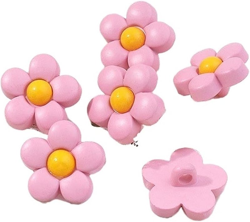 أزرار خياطة يدوية على شكل زهرة وردية 500 قطعة لملابس DIY والأرائك والديكورات - Image 2