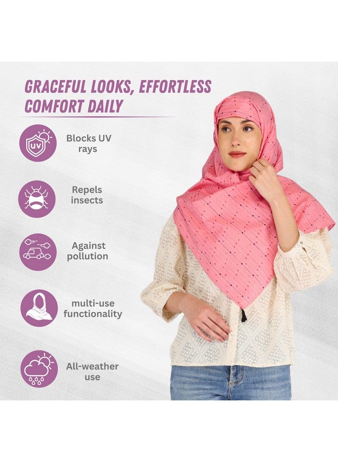Switchon Multi Use Poncho Style Scarf with Buttons, Feeding Apron Breathable for Pre & Post Pregnancy Nursing Cover for Breastfeeding Free Size (72inch x 22inch) (Peach_Multi_color) - Image 3