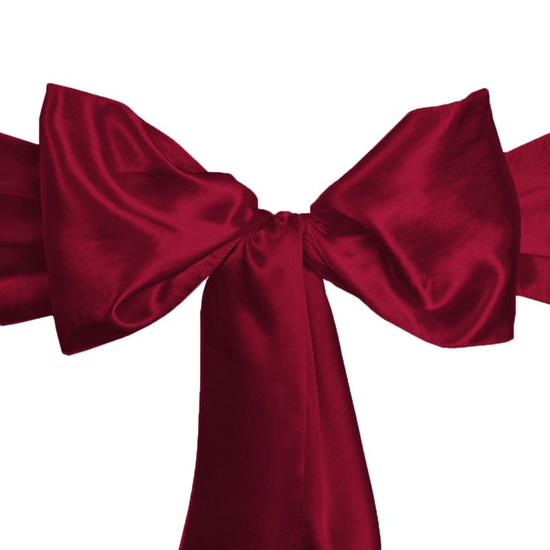 LinenTablecloth Satin Sash 10Piece Burgundy