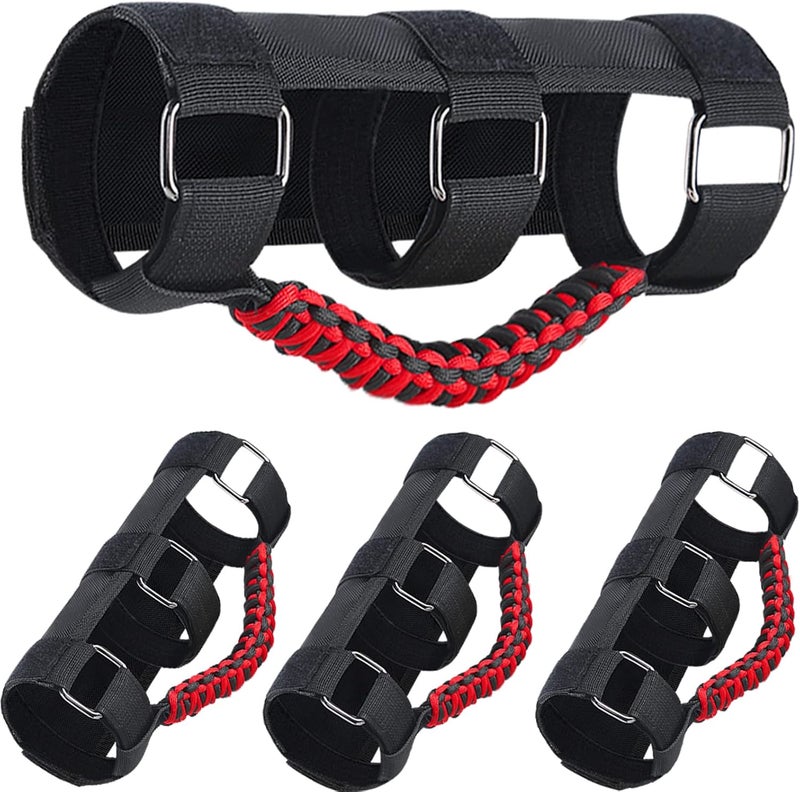 KOOLYNHO Roll Bar Grab Handles Hand Grips Accessories Paracord Hand Grab for Jeep Wrangler JL JK TJ YJ Gladiator Sahara Rubicon Unlimited (Red 4 Pack) - Image 1