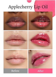NOONI Korean Vegan Appleseed Lip Oil - Applecherry | Long-Lasting, Moisturizing, Plumping, Revitalizing for Dry Lips, Waterproof, No Peel Off, Hydrating, Nourishing Crystal Clear, 0.12 FL Oz  - Image 2