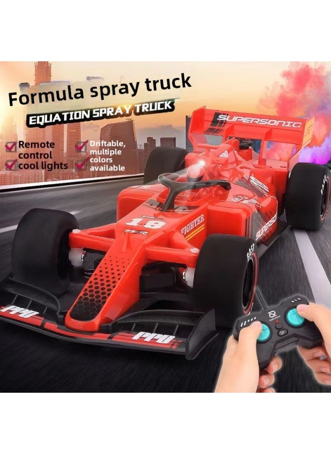 Generic F1 Spray Remote Control Car Children's Toy Car Boy Rc Racing Off-road Four-wheel Drive Drift Stunt Remote Control Car-Color:F1 Racing ( 21cm ) Red 1 Set Of Batteries  - Image 4