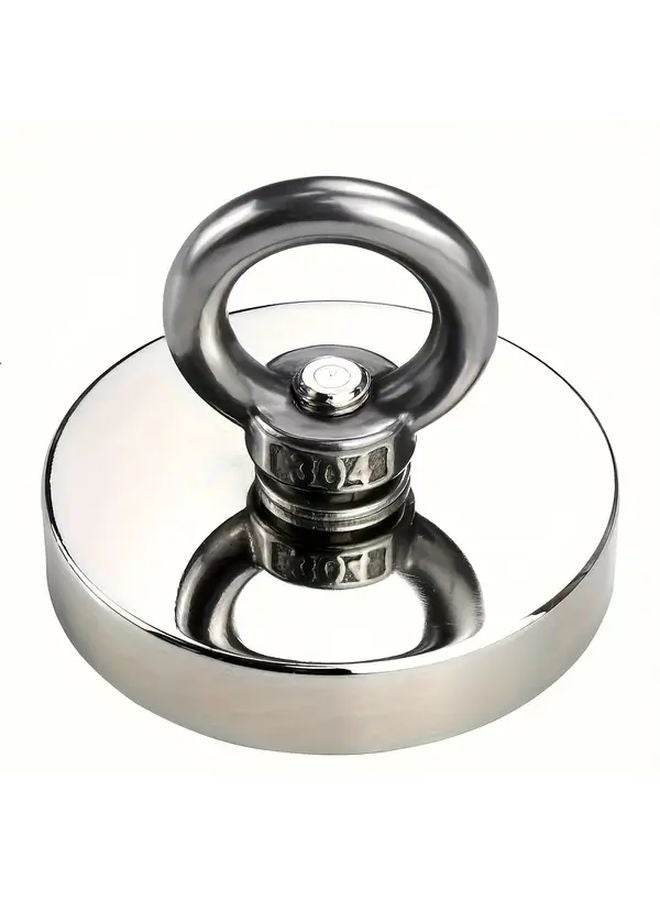 Iron Silvery Heavy Duty Neodymium Magnet Tank with Sinking Ring Bolt for Magnetic Fishing - Image 1