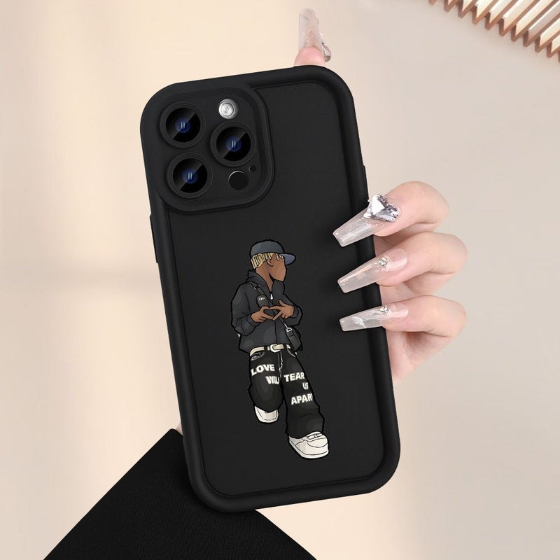 Frosted Texture Shockproof Mobile Phone Case For iPhone 12 Pro Max Black Advanced Texture Cover - Image 1