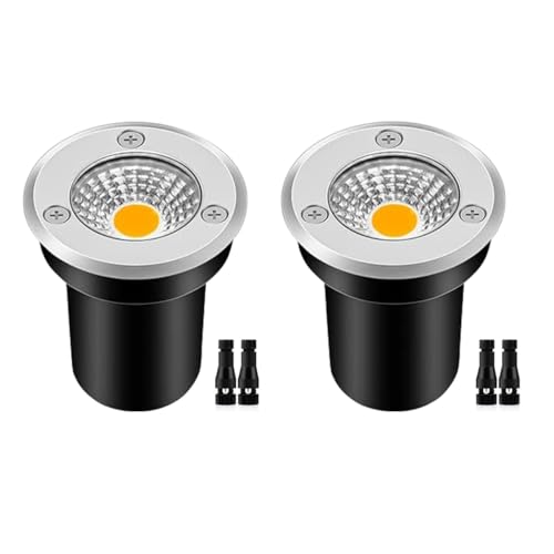 ZUCKEO Low Voltage Landscape Lights 3W LED Well Lights, 12V-24V Landscape Lighting Outdoor In-Ground Light IP67 Waterproof Paver Light for Pathway Deck Step Garden Warm White (2 Pack) - Image 1