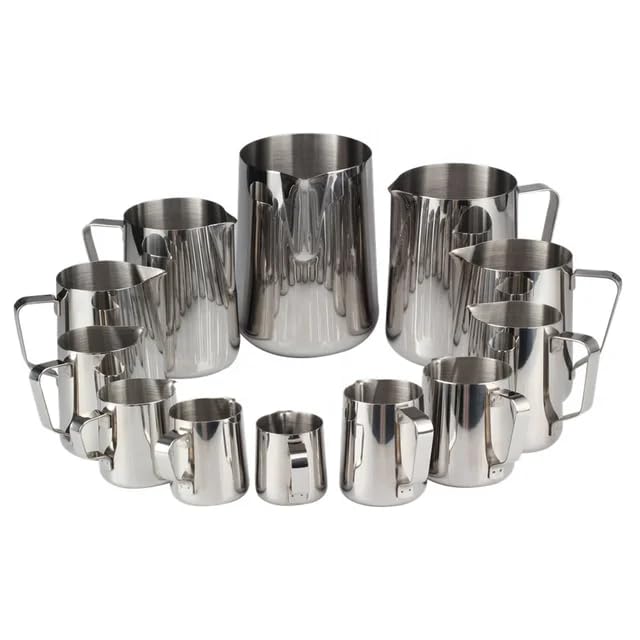 THW® Stainless Steel Milk Frothing Latte Pourer Cappuccino Coffee Jug, 2000 ml (2 litres) - Dishwasher Safe, Durable, Perfect for Home and Restaurant Use - Image 2