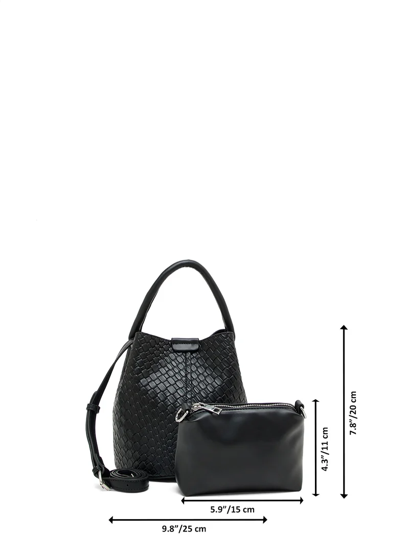 Ginger Textured Shoulder Bag with Strap