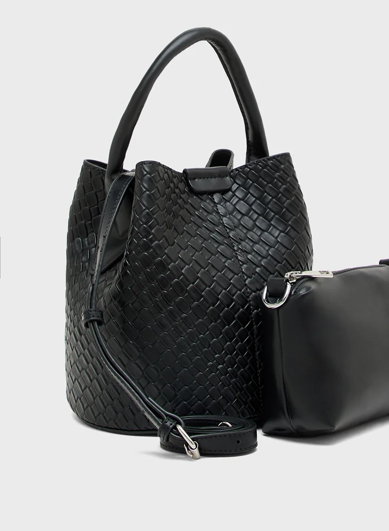 Ginger Textured Shoulder Bag with Strap