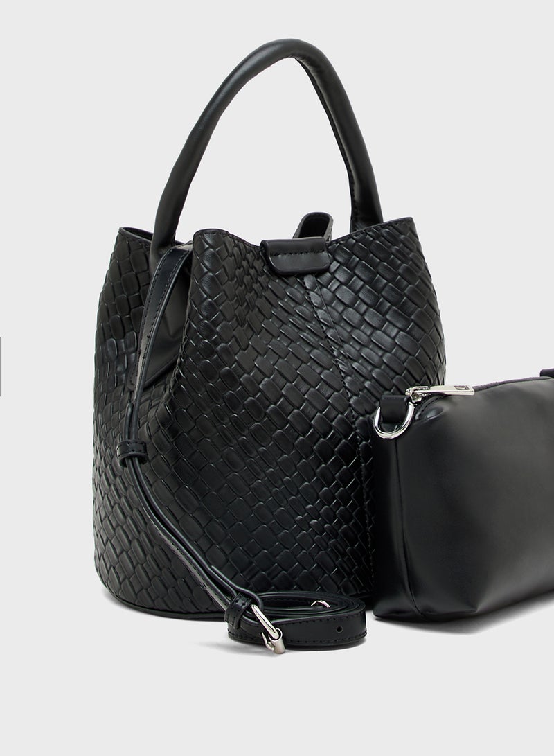 Ginger Textured Shoulder Bag with Strap  - Image 5