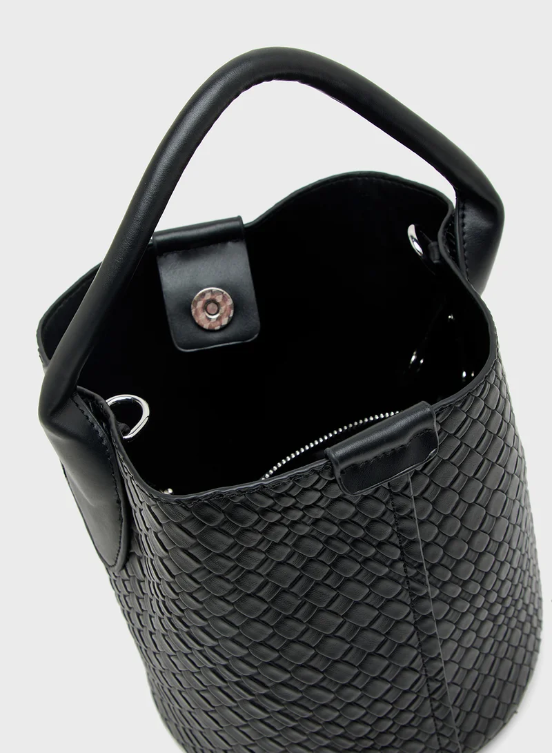 Ginger Textured Shoulder Bag with Strap