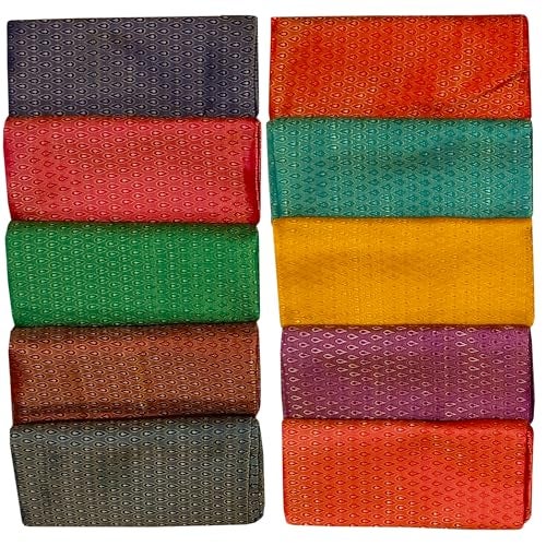 SELVEL Women's Jacquard Unstitched Blouse Piece Pack of 10 | 1 Meter Blouse Combo Set for Festival Gifting (KGF-01A) - Image 1