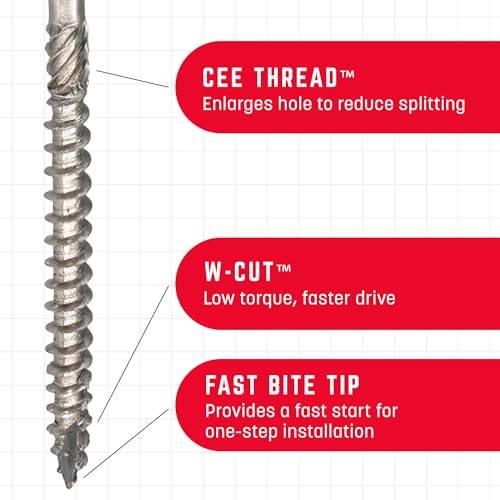 GRK Fasteners RSS 305 Stainless Steel 5/16 x 4 Inch, Structural Outdoor Screws, 400 PCS, Extreme Corrosion Resistant, Pool & Decking Screws, Star Drive Recess, Steel - Image 3