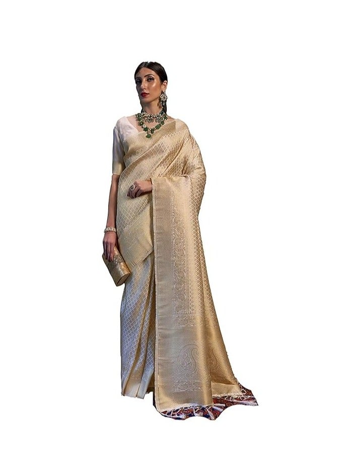 مملكة الإكسسوارات ساري كانجيفارام باناراسي الحريري للسيدات كانشيبورام باتولا  - Image 1