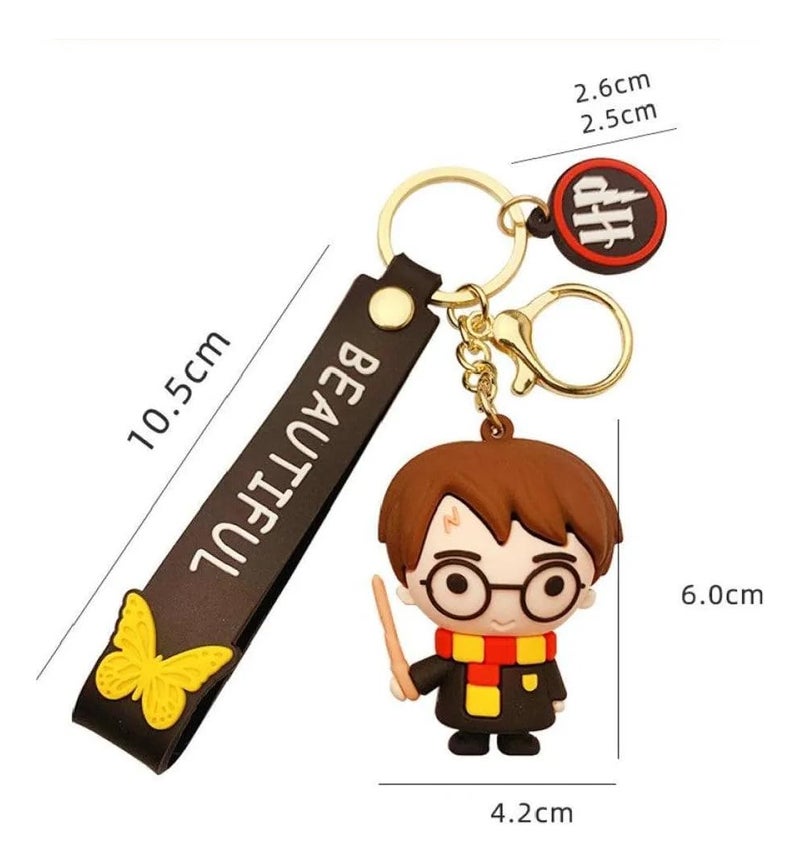 FowWelt Cartoon Characters Keychain for Girls & Boys – Cute Silicone Keyring Accessories | Key Purse, Backpack, Car Charm | Lightweight & Durable (Harry) - Image 3