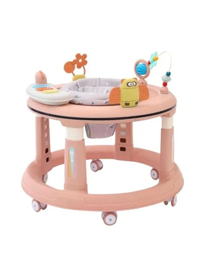 Circular baby walker with interactive toys comfortable and safe design