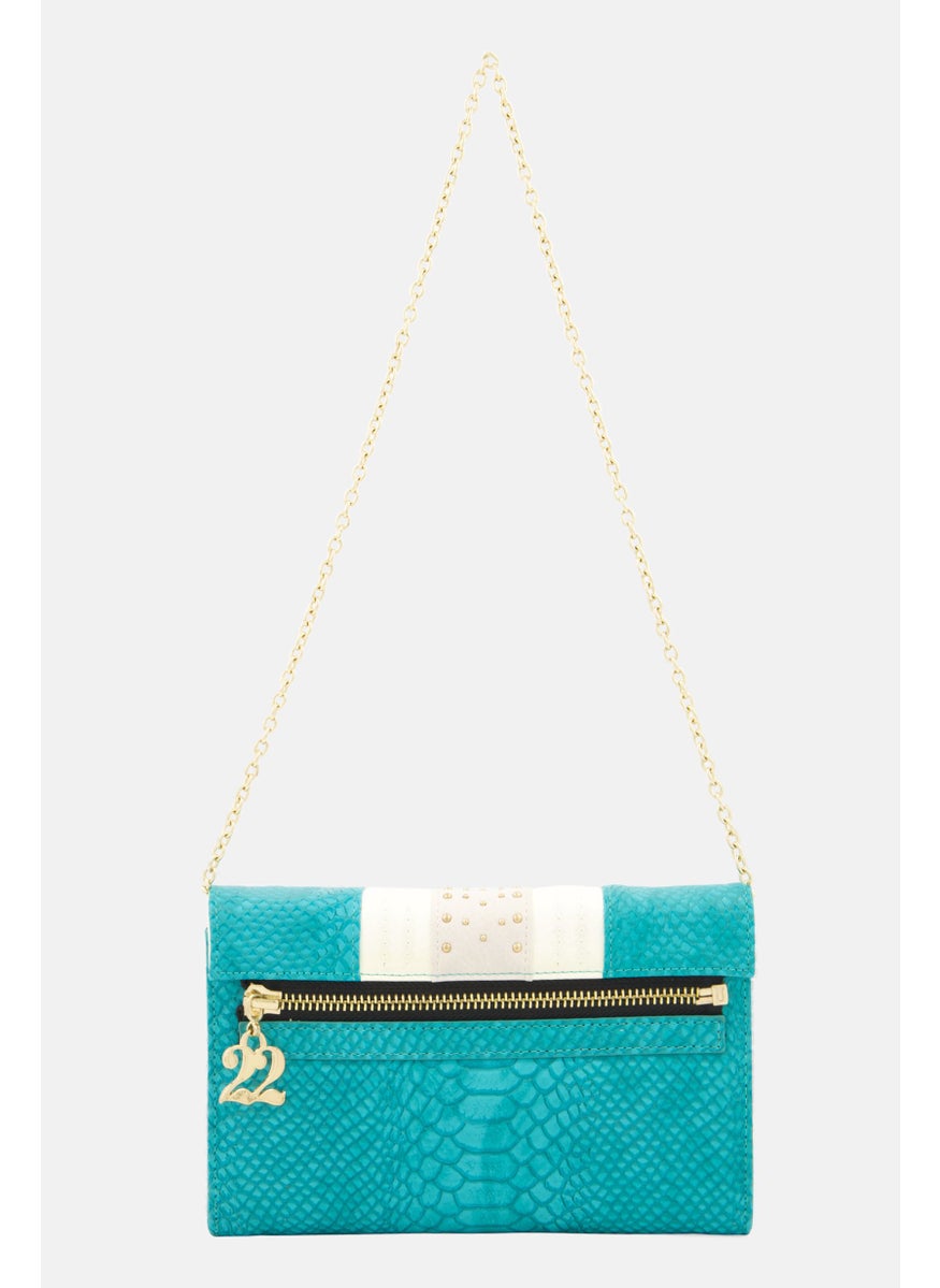 Women Snakeskin Studded Mini Cross Body Bag 13 H x 19 L x 4 W cm, Turquoise - pzsku/Z66EEDE3B7D4587479075Z/45/_/1740492949/b17f6e49-3aaa-49a8-b295-adc1f3b1faeb