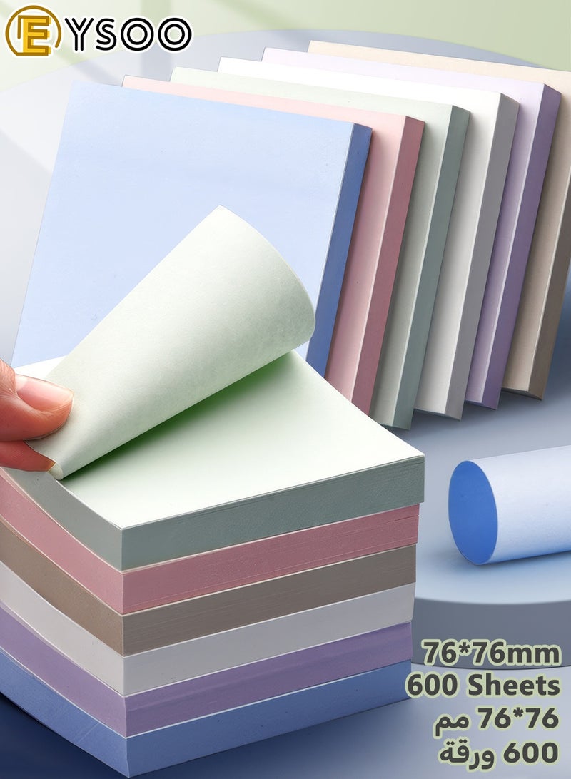  إيسو EYSOO 600 ورقة ملاحظات لاصقة مقاس 3 × 3 بوصات، 6 عبوات وسادات ذاتية اللصق، وسادات ملاحظات لاصقة من موراندي - Image 2