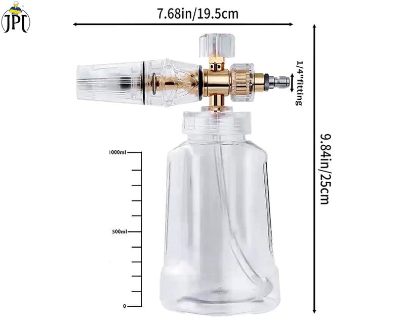 JPT New Advance Transparent Adjustable Pro Foam Cannon for Thick Clinging Foam with 1000 PSI 70 Bar 11mm Orifice Brass ABS Nozzle 14 Quick Connector Included - Image 4