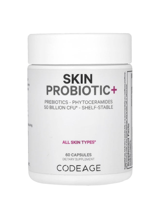 Codeage - Codeage, Skin Probiotic+, 50 Billion CFU, 60 Capsules - Image 1