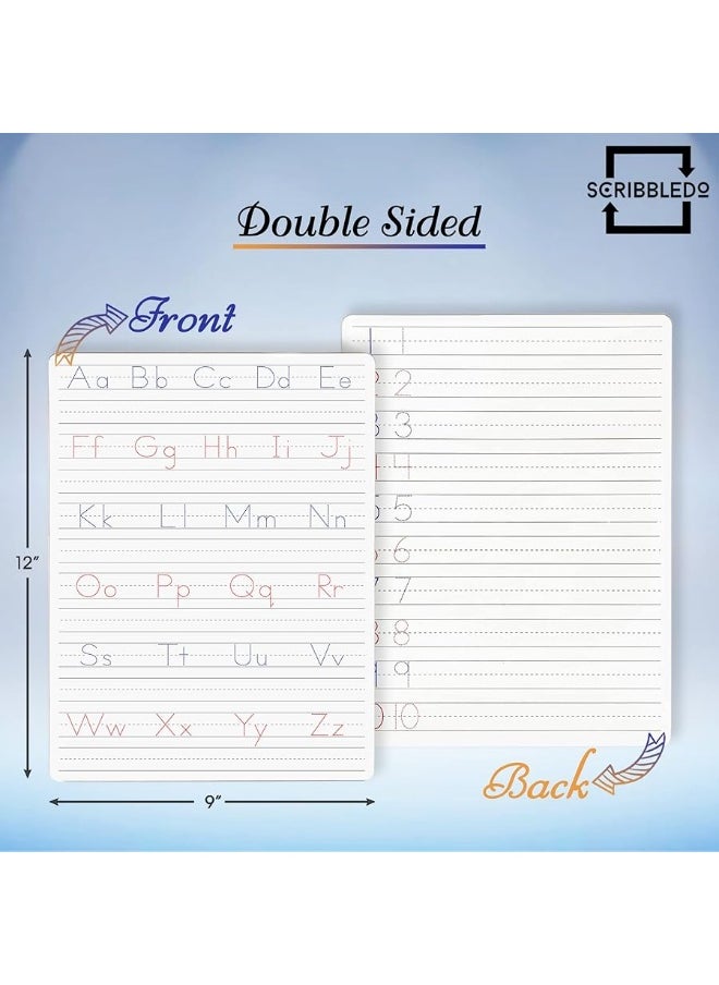 Scribbledo Scribbledo Dry Erase Handwriting Practice for Kids 9 x 12 inch Alphabet Tracing Board Whiteboard Letter Tracing for Kids Ages 3-5 Write and Wipe Alphabet Practice Cards Letters Writing Board  - Image 5