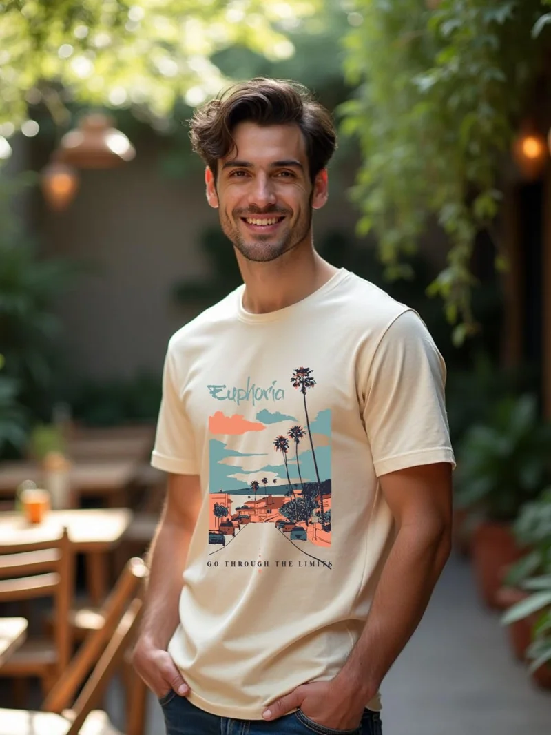 نوبيرو Euphoria Graphic Printed T-Shirt for Men