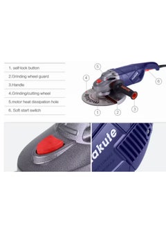 makute Angle Grinder, 2400W Motor, 180/230mm Drill Chuck, 6000 RPM, Variable Speed Control, Forward/Reverse Operation, 360° Adjustable Handle, Soft Grip for Comfort, AG026  - Image 5