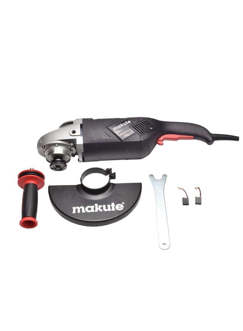 makute Angle Grinder, 2400W Motor, 180/230mm Drill Chuck, 6000 RPM, Variable Speed Control, Forward/Reverse Operation, 360° Adjustable Handle, Soft Grip for Comfort, AG026  - Image 3