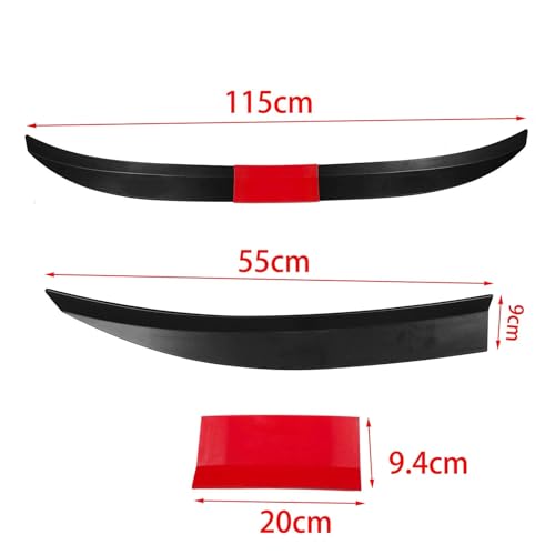 AutoBizarre Car Rear Trunk Tail Wing Adjustable Spoiler 3 Pcs Set ABS Plastic Black-Red Trunk Lid Spoiler Universal for All Cars - Image 5