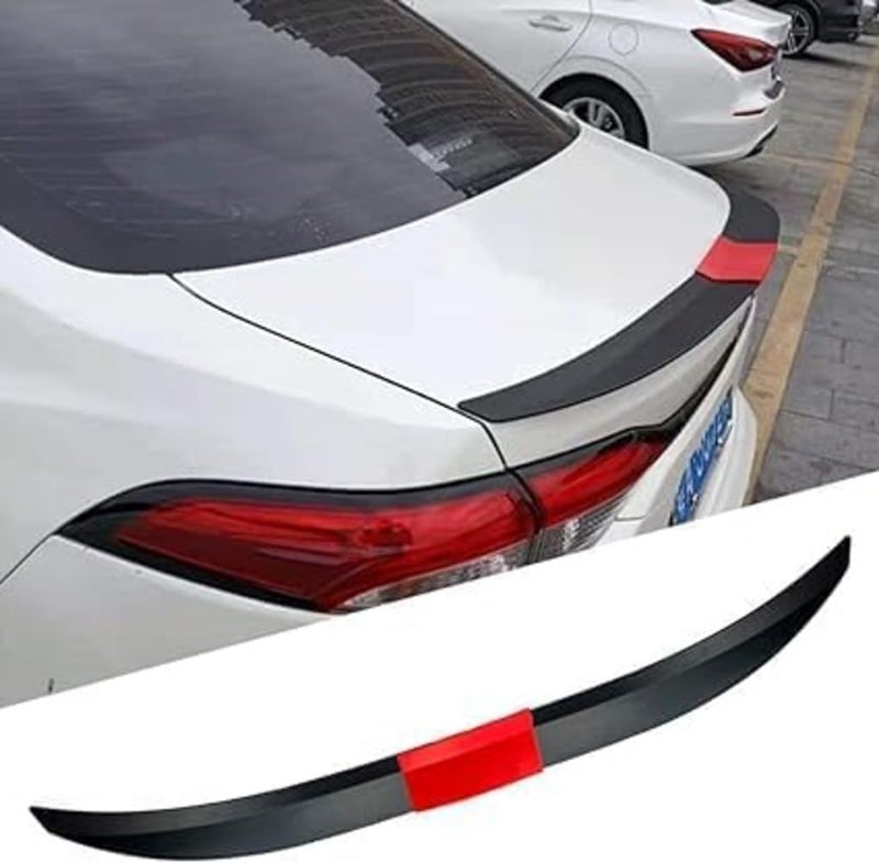 AutoBizarre Car Rear Trunk Tail Wing Adjustable Spoiler 3 Pcs Set ABS Plastic Black-Red Trunk Lid Spoiler Universal for All Cars - Image 1