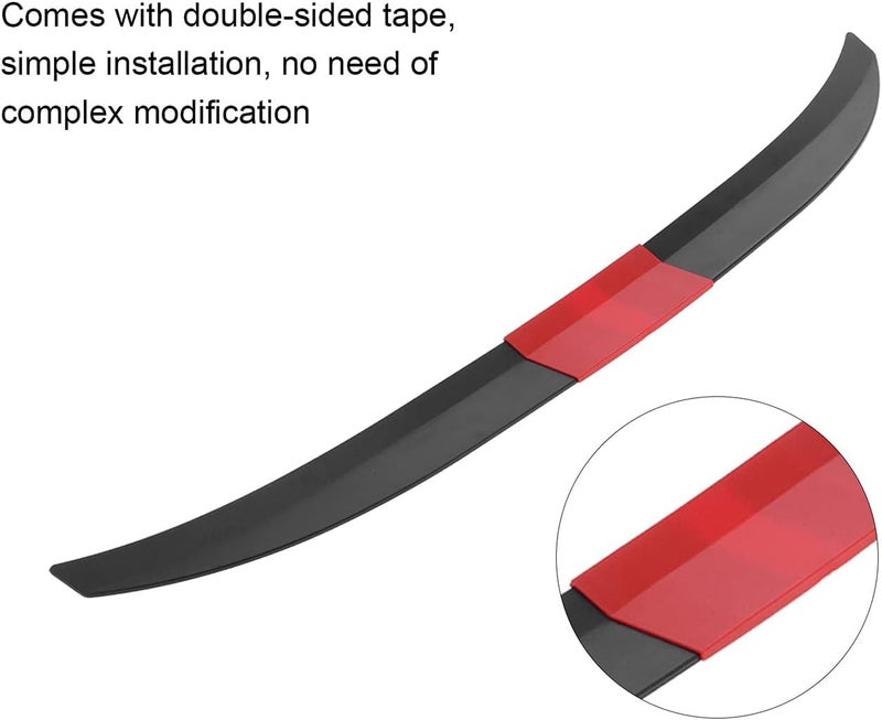 AutoBizarre Car Rear Trunk Tail Wing Adjustable Spoiler 3 Pcs Set ABS Plastic Black-Red Trunk Lid Spoiler Universal for All Cars - Image 3