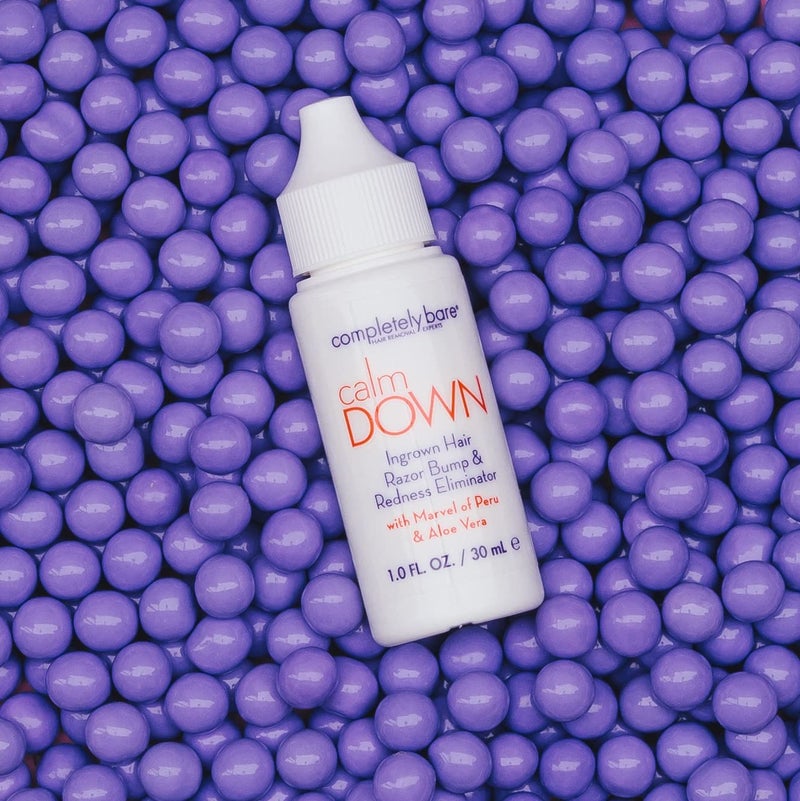 Completely Bare كومبليتلي بير كالم داون لإزالة الشعر الناشئ، نتوءات الحلاقة والاحمرار - مقشرات AHAs و BHAs - Image 4