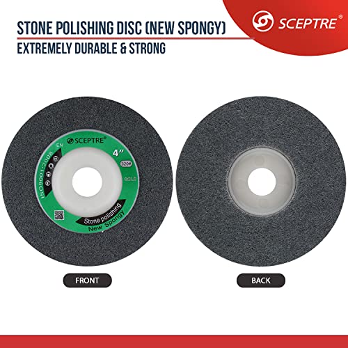 SCEPTRE GOLD 4” Stone Polishing Pads Set – 100mm Diamond Disc, 15200 RPM, Wet & Dry Use for Marble, Granite & Concrete (Pack of 10) - Image 2