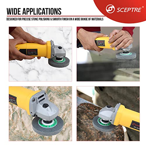 SCEPTRE GOLD 4” Stone Polishing Pads Set – 100mm Diamond Disc, 15200 RPM, Wet & Dry Use for Marble, Granite & Concrete (Pack of 10) - Image 4