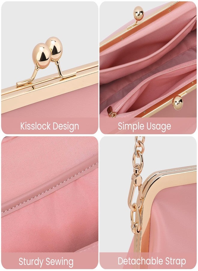 CATSEA Women's Kiss Lock Crossbody Bag PU Medium Handbags Kiss Clasp Crossbody Shoulder Bags Tote Purse Messenger Handbag - Image 4