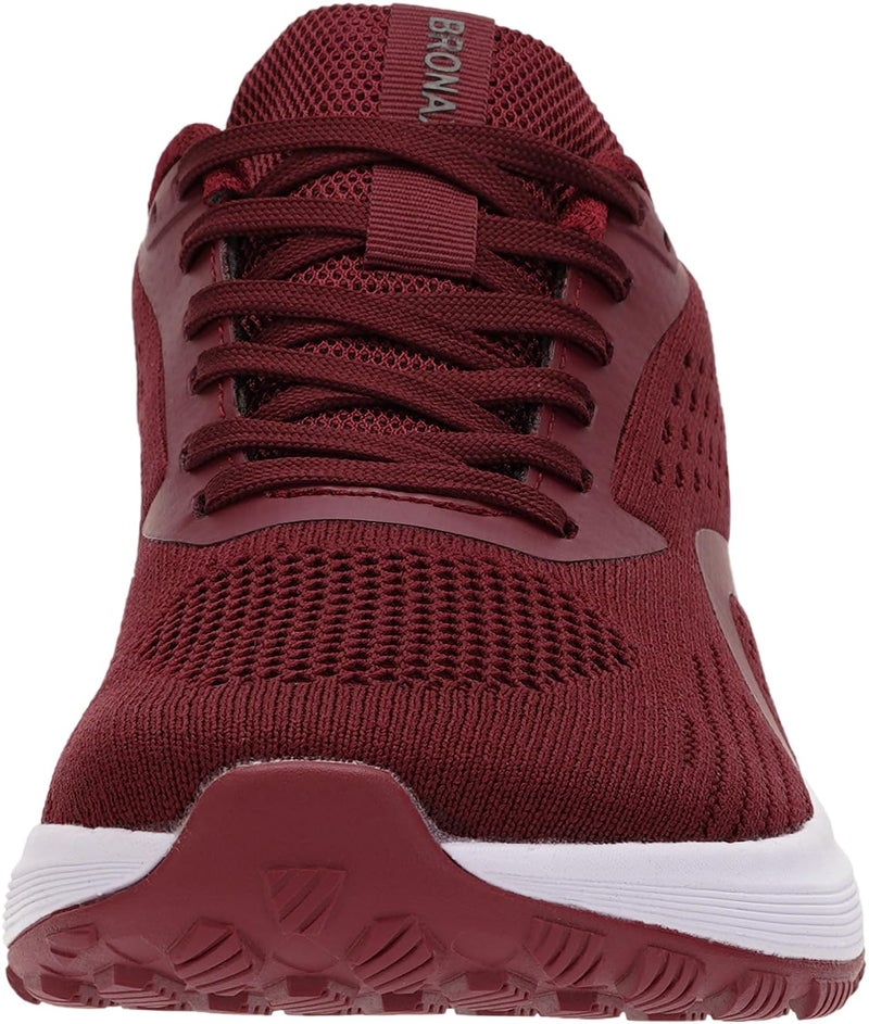 BRONAX Womens Wide Toe Box Road Running Shoes Mesh Breathable Gym Sports Wine Red Tennis Runny Size 11w with Arch Support Cross Training Athletics Jogging Sneakers Female Footwear Red 43 - Image 3