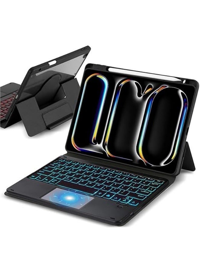 Removable Touched Keyboard Case Compatible with iPad Air 11 Inch 6 Generation 【2024 6th Gen】 Tablet Magic Bluetooth Backlight Holster for M2 - Image 1