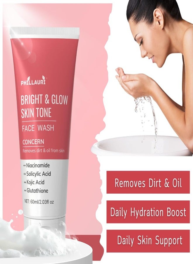 Phillauri غسول الوجه برايت جلو بمنظفات لطيفة للعناية اليومية بالبشرة | غسول للوجه | يقلل من اسمرار البشرة | يقشر البشرة بلطف ويفتح لونها | يقلل من التصبغات | غسول للوجه للرجال والنساء - 120 مل (عبوة من قطعتين) - Image 5