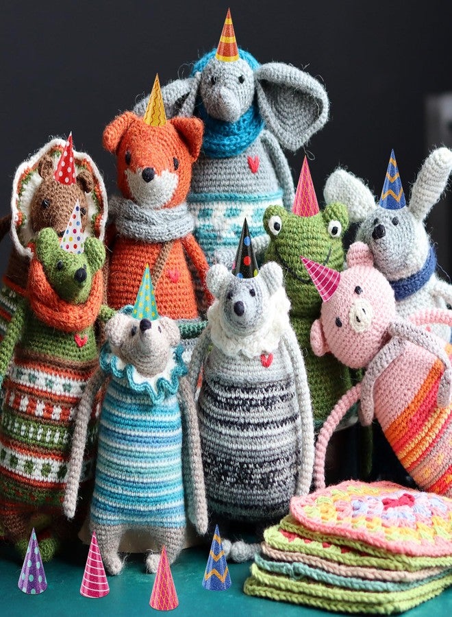 Atiloy 40 قطعة من قبعات حفلات عيد الميلاد الصغيرة المخروطية الرائعة المصنوعة من ورق عيد الميلاد، أغطية رأس صغيرة للحفلات للحيوانات المحشوة والحيوانات الأليفة والرضع، متنوعة - Image 5