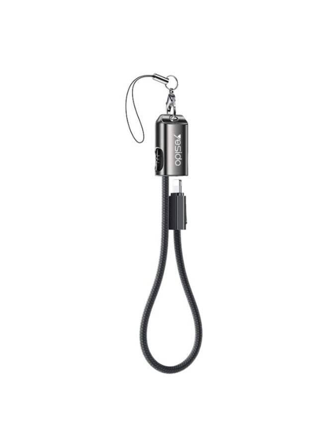 Yesido CA178 Portable Strip PD27W Type-C to 8 Pin Zinc Alloy Data Cable, Length: 20cm(Black) - Image 1