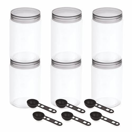 Homeor Plastic Storage Jar & Containers With Spoon, Airtight & BPA Free Containers for Kitchen Storage, Grocery Kitchen Container, Multipurpose Jar, Fridge Storage Container, 2000 ML Set 6, Black - Image 4